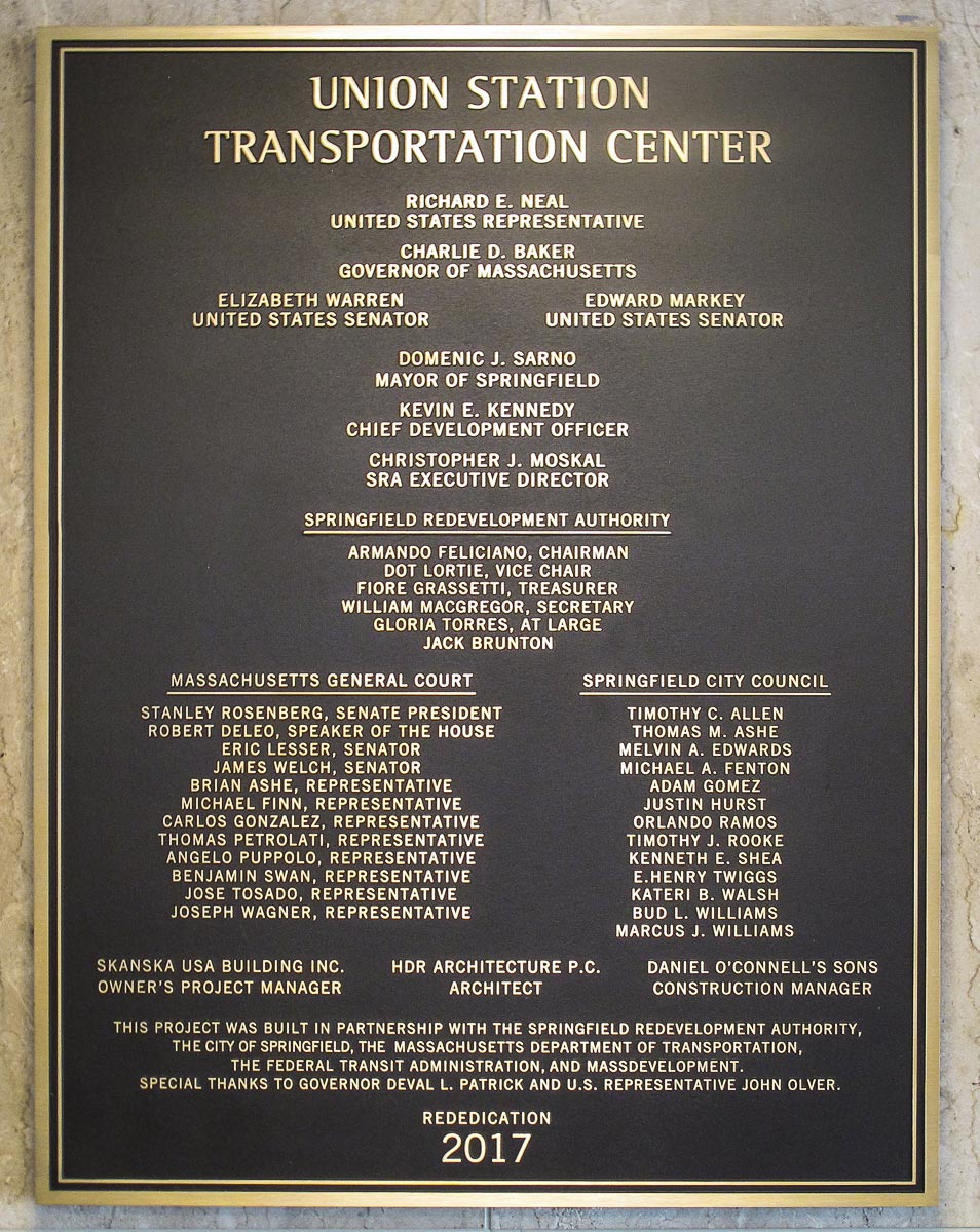 Rededication plaque